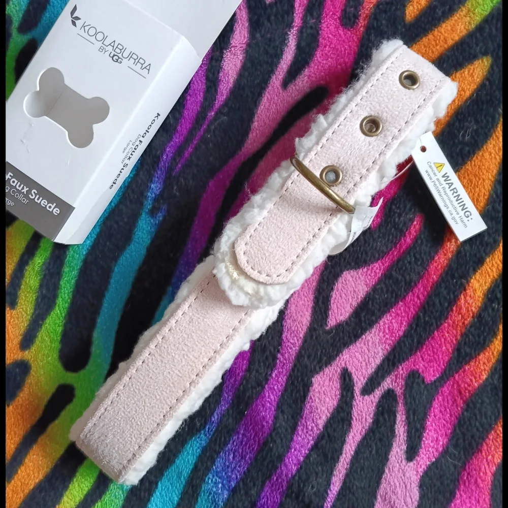 🩷 Koolaburra By Ugg Faux Suede Dog Collar Rose Smoke Pink Large Pet Sherpa